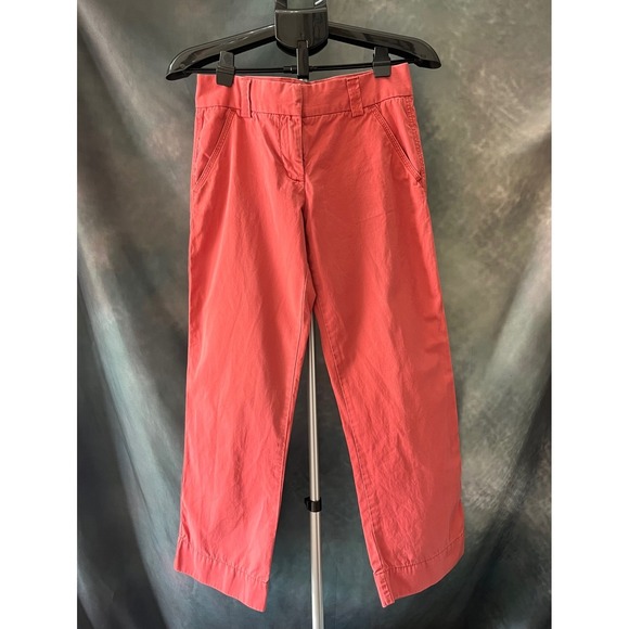 J. Crew Pants - J Crew Classic Twill Chino Pants Ankle‎ Women's Size 2S Coral Cotton